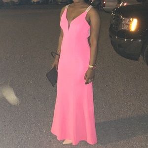 Jodi Kristopher - long, hot pink semi-formal gown