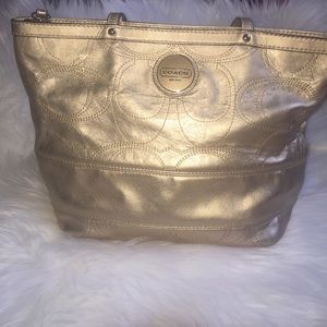 Gold Coach Tote Bag