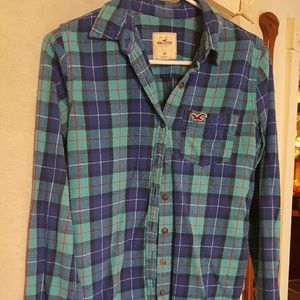 Hollister button down plaid flannel.