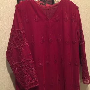 Handmade sequence, embroidery, long fancy dress