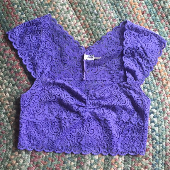 Free people lace scallop crop top/bralette