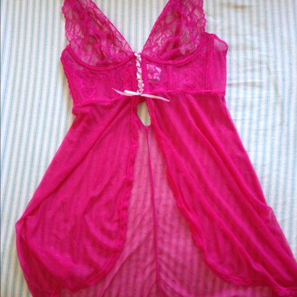 Pink lace lingerie