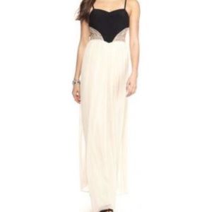 Blondie Nites Two Toned Bead Embellished Gown