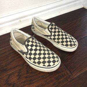 Black and white Checkered vans