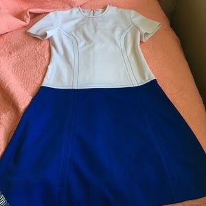 White & blue vintage dress