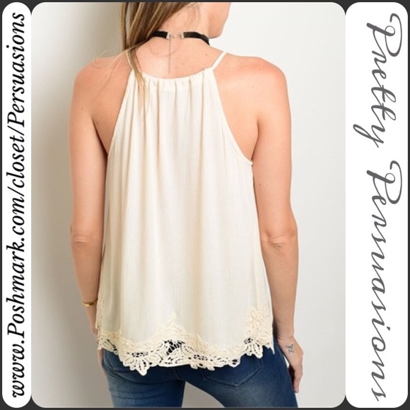 SOLD OUT ‼️ NWT Crochet Lace Hem Sleeveless Top - Picture 2 of 2