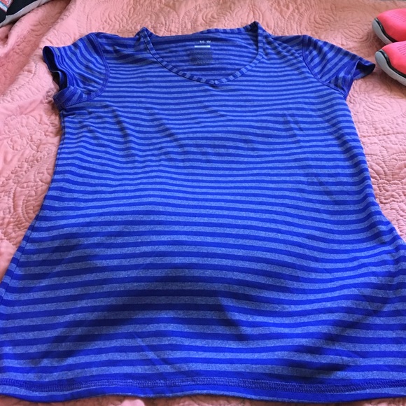Blue striped athletic top