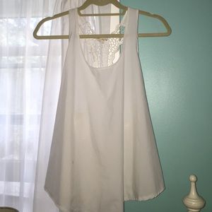 White Tank Top cut-out detail back