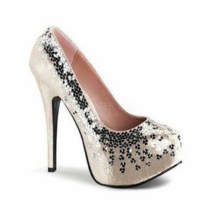 Bordello teeze blush sequin heels