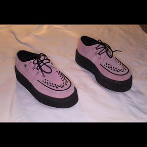T.U.K. Baby Pink Suede Viva Mondo Creepers