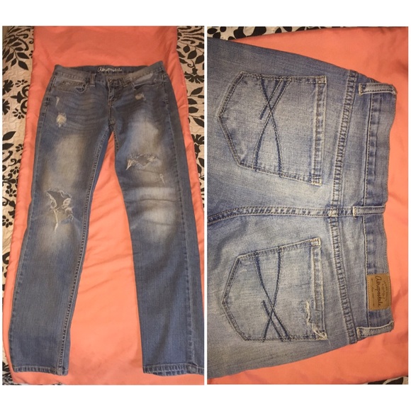 Boyfriend ripped jeans.