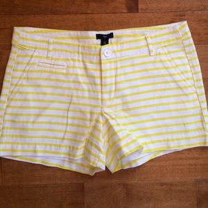 Gap yellow and white striped dressy shorts-NWOT