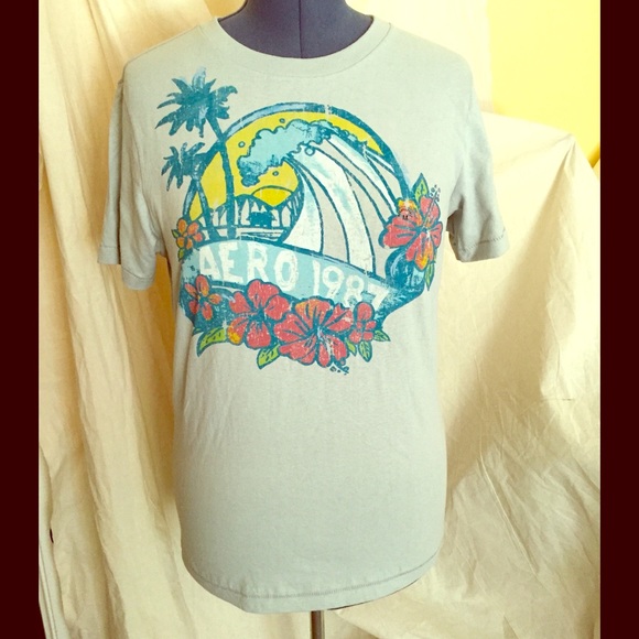 NWT Aeropostale t-shirt M gray/light blue mix