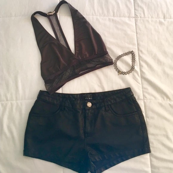 Black Leather Shorts