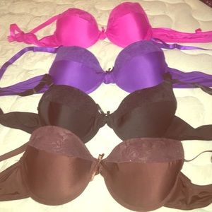 38D Bras- no push up! All 4 together
