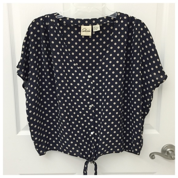 Anthropologie Oversized Silk Polka Dot Blouse