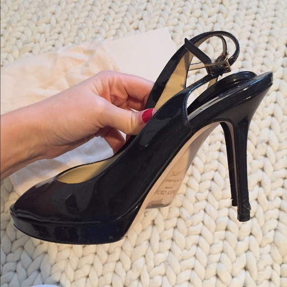 Jimmy Choo authentic 37.5 peep toe navy pump