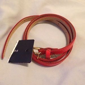 French Connection Skinny Red Belt