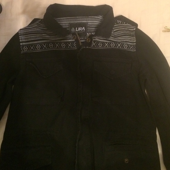 Black lira military style jacket (petite)