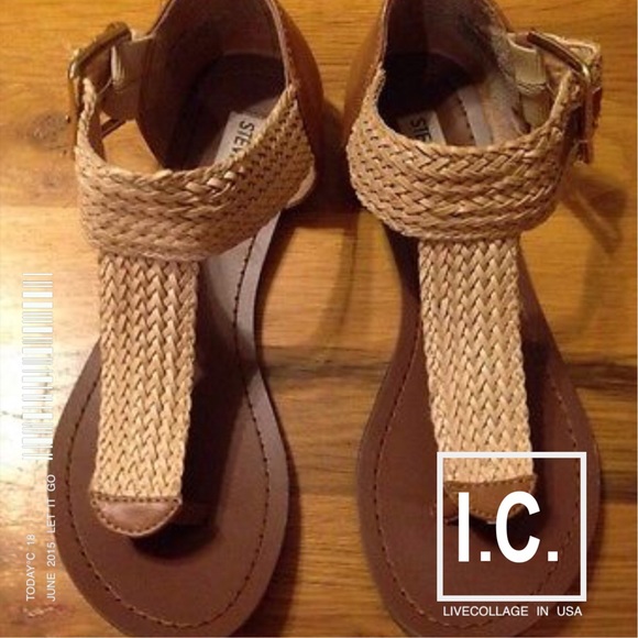 Steve Madden Shoes - Steve Madden Woven Brown & Beige Sandals w/Buckle