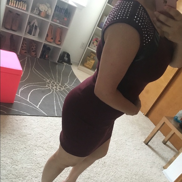 Maroon studded dress