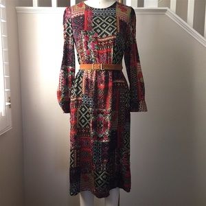 silky boho patterned dress