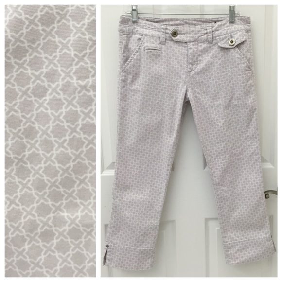Anthropologie Geometric Print Crop Pants Mauve