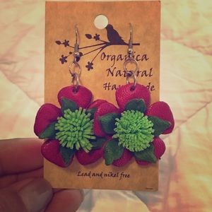 New handmade leather earrings