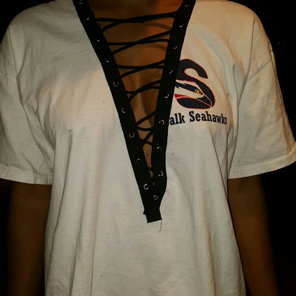 Vintage Lace Up T shirt
