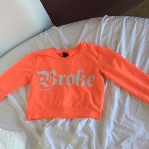 Orange Crop Top Sweatshirt