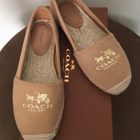 Suede coach espadrilles. (Authentic!)