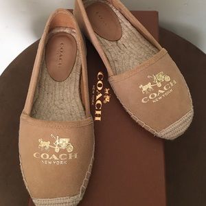 Suede coach espadrilles. (Authentic!)