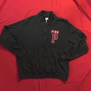 ⭐️Victoria's Secret Pink Black half zip shirt⭐️