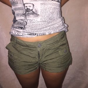 Army green shorts