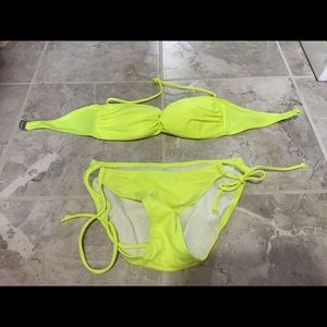 VS neon yellow bandeau bikini