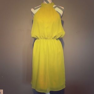 Lime green tank dress w/ cutout detail