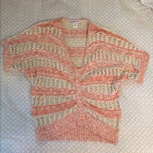 Sweet and Sinful pink and cream knit sweater