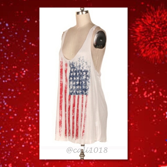 2 LEFT🆕Patriotic American Flag Racerback Tank Top - Picture 2 of 4