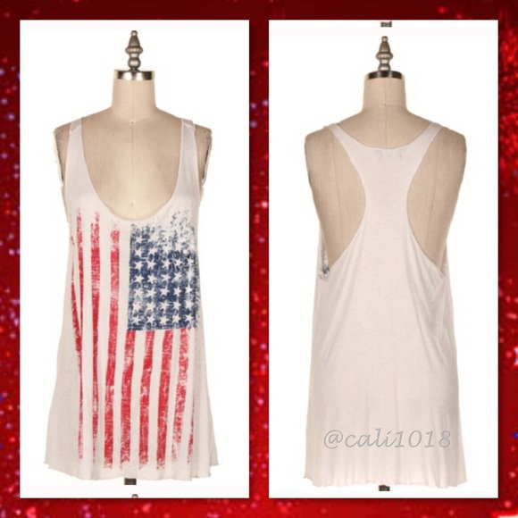 2 LEFT🆕Patriotic American Flag Racerback Tank Top - Picture 4 of 4