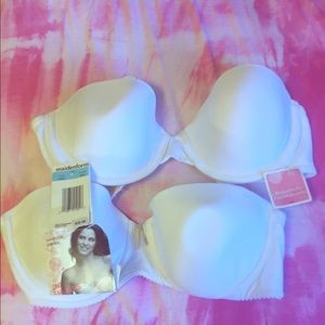 White strapless bras