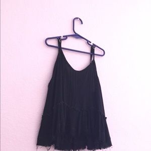 Black flowy cropped tank