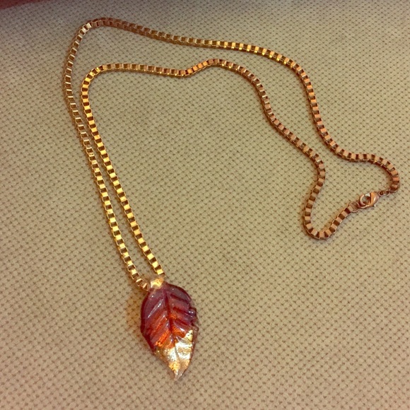 Banana Republic Metallic Leaf Necklace