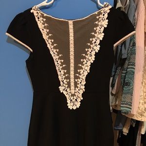 Little Black Dress with Lace Front