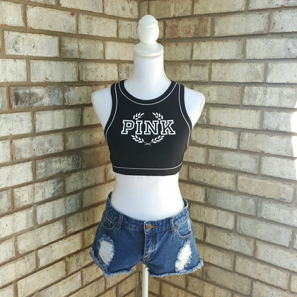 PINK Victoria's Secret Tops - Pink Hi-Neck Crop