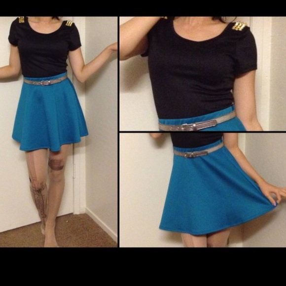 Teal Skater Skirt