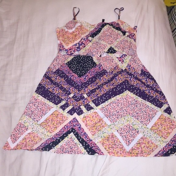 Floral zip up spaghetti strap dress