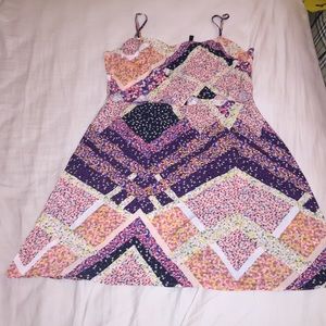 Floral zip up spaghetti strap dress