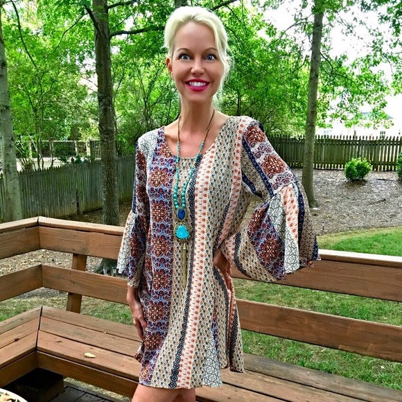 Stunning boho blues tunic/dress! 1 LEFT!! - Picture 4 of 4