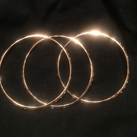 Stella and Dot Rhea bangles in rose gold