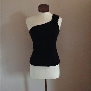 Charlotte Russe black one sleeved top size S